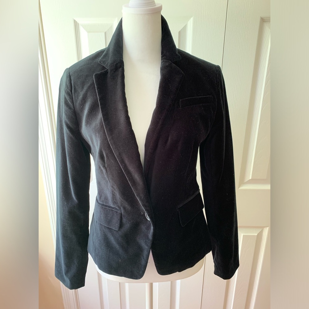 Banana Republic Black Velvet Blazer Size 4P